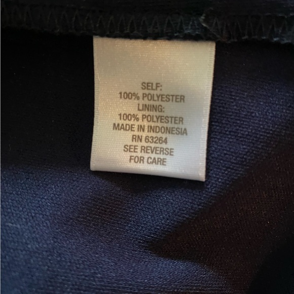 Dress Barn Turquoise Navy White Kerchief Dress Size 4 - Picture 10 of 11